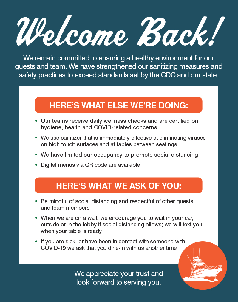 Welcome back! Covid-19 guidelines.